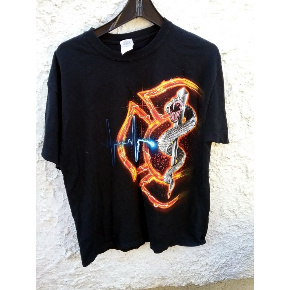 Fire Rescue Snake logo Mens t shirt large